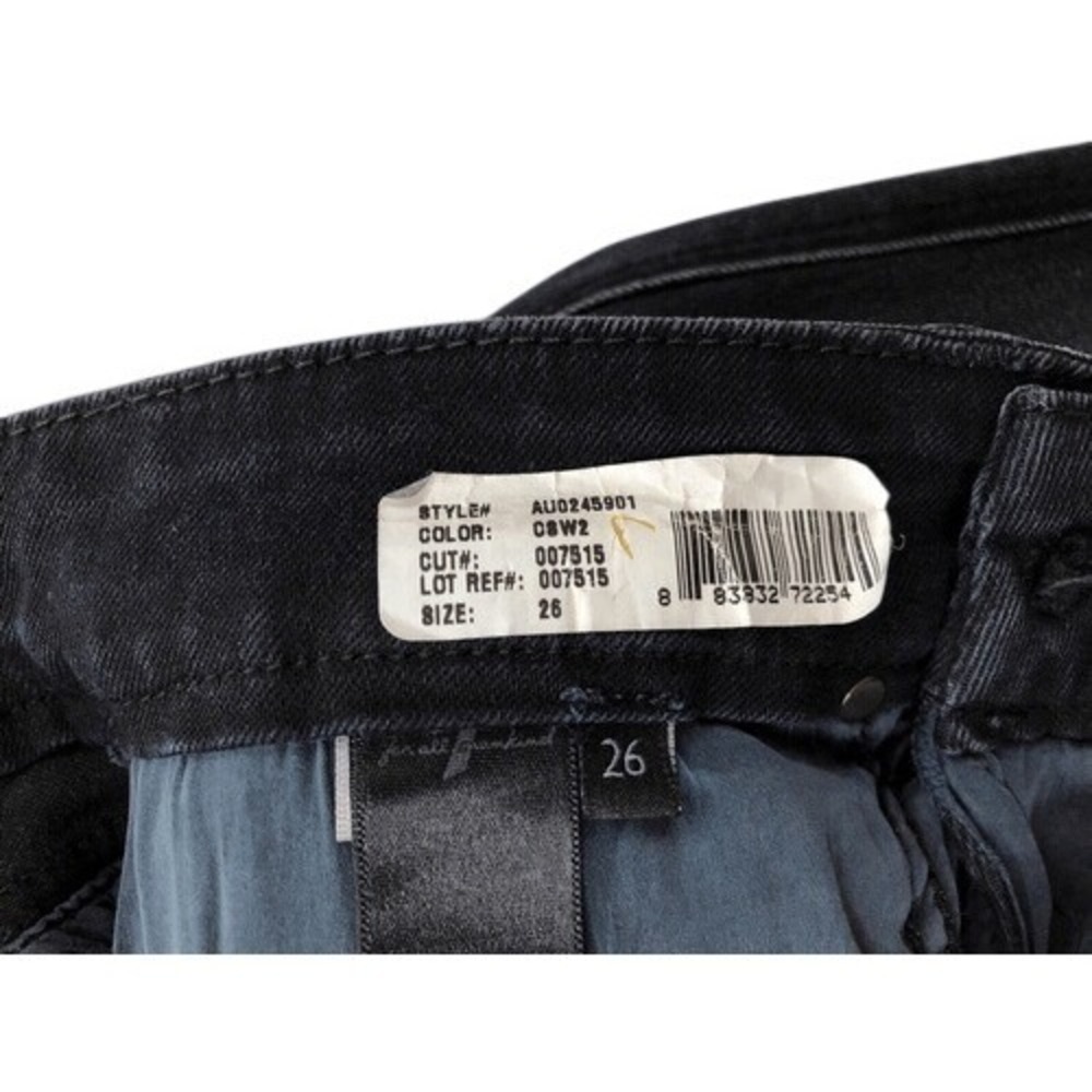 7 For All Mankind 7FAM Skinny A-Pocket Jeans Vintage Black Wash Size 26 - Picture 6 of 7